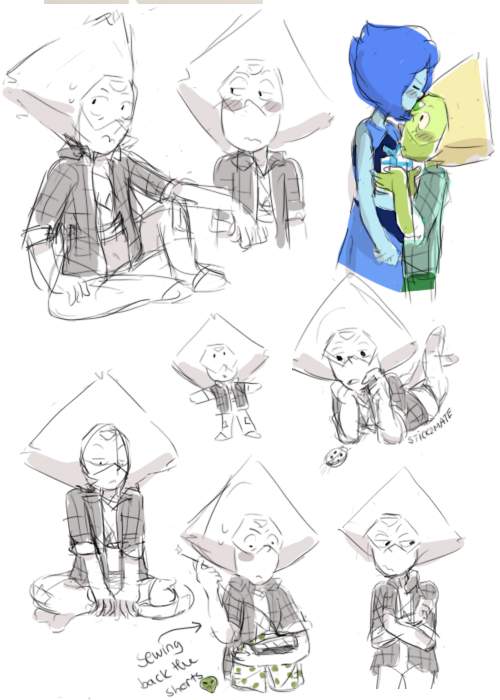 SOME PERIDOT WITH HER SHIRT SKETCHES