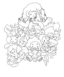 STEVEN UNIVERSE AND THE EEVEES LINEART