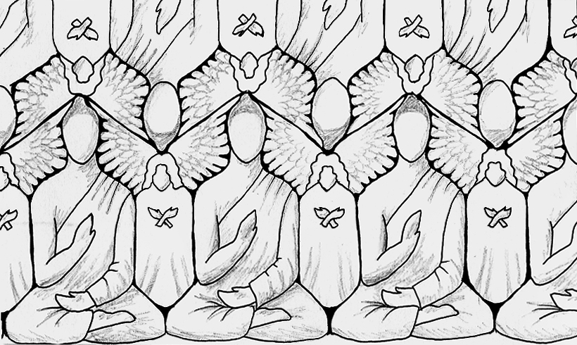 Buddhas + Angels Tessellating