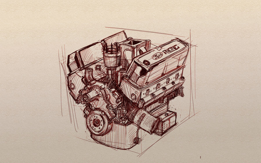 Basic Engine Block Drawinf Engine Block Demo by le-mec on DeviantArt