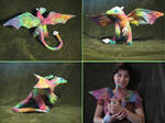 Rainbow stuffed dragon by Skylanth