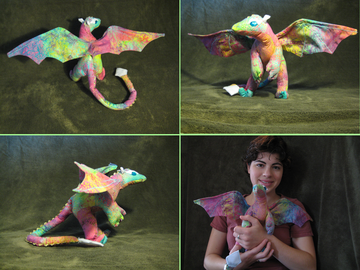 Rainbow stuffed dragon