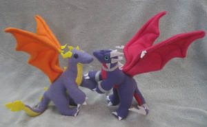 Spyro and Cynder Dragon Plushies
