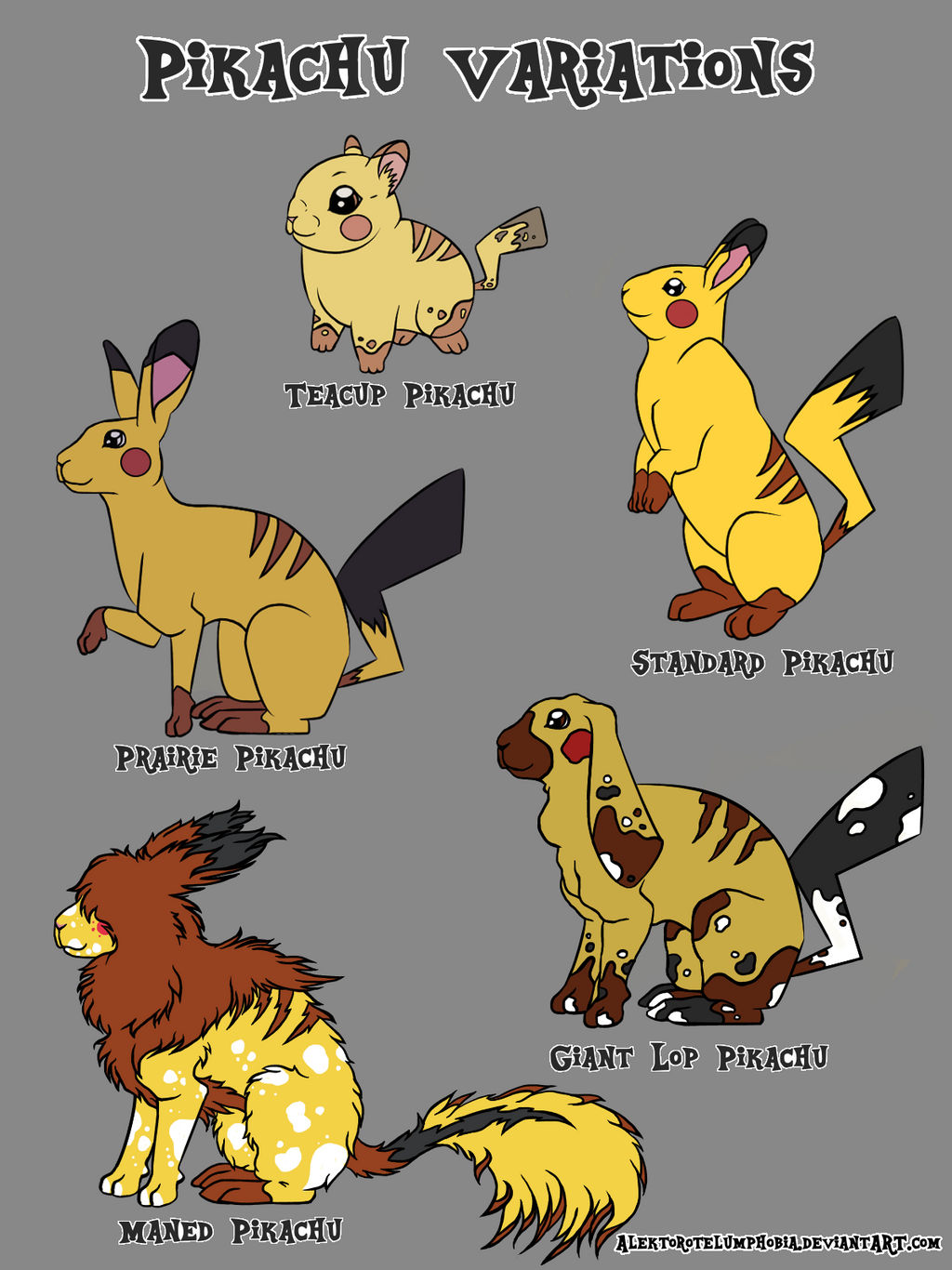 Pickachu Types Pikachu Varieties by CosmicJackalope on DeviantArt