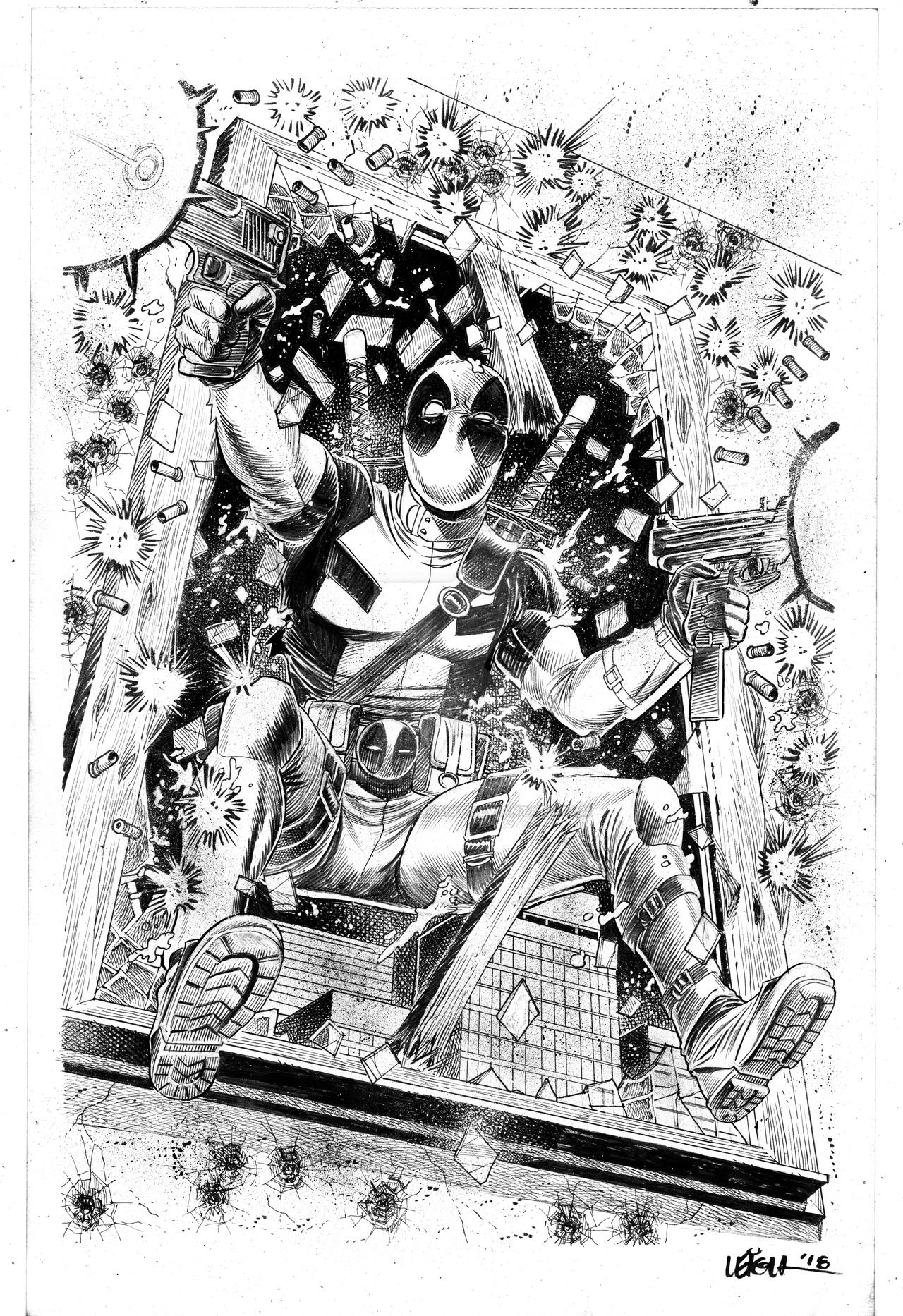 Deadpool- ink commission by LeighWalls-Artist on DeviantArt