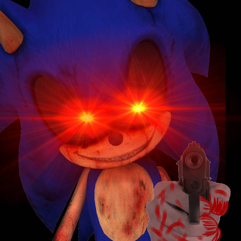Rage sonic.exe with gun by sonicExE66696 on DeviantArt