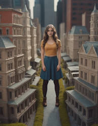 Girl in a shrunken city by IvanZden