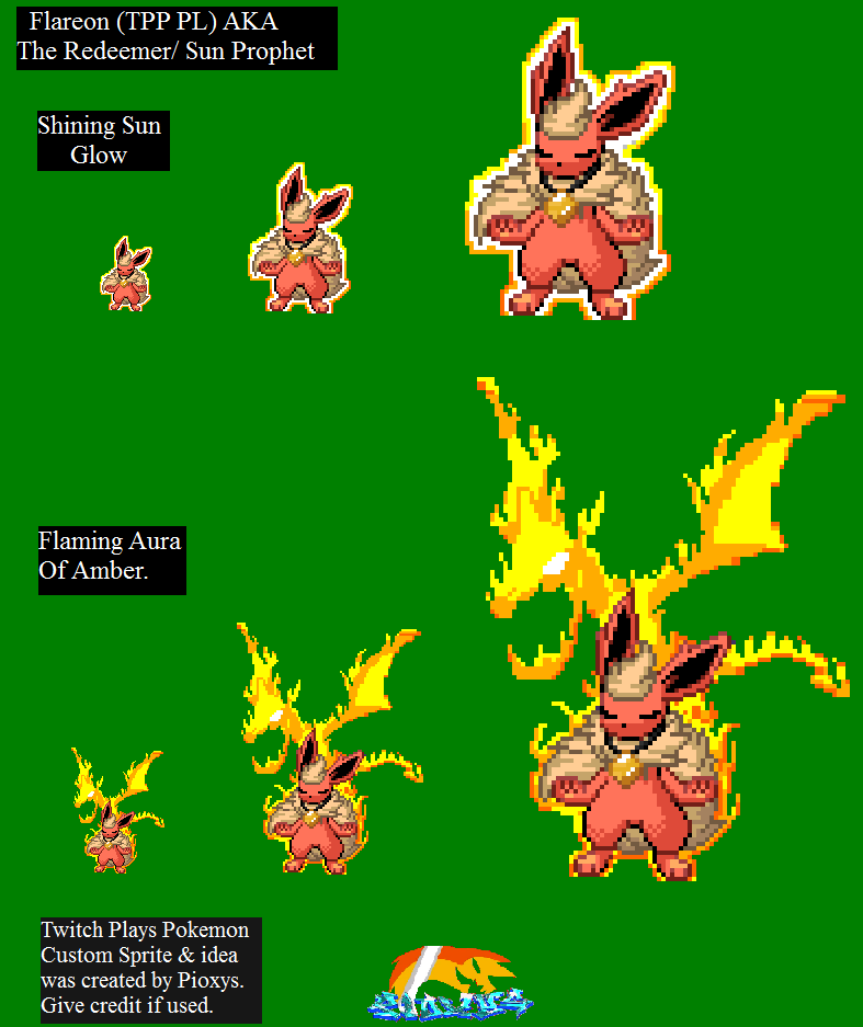 Twitch Plays Pokemon Fanart- Flareon Sprite