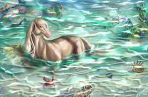 Daffodil / A horse in the ocean