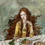 The Frog Prince. Dining with a frog.