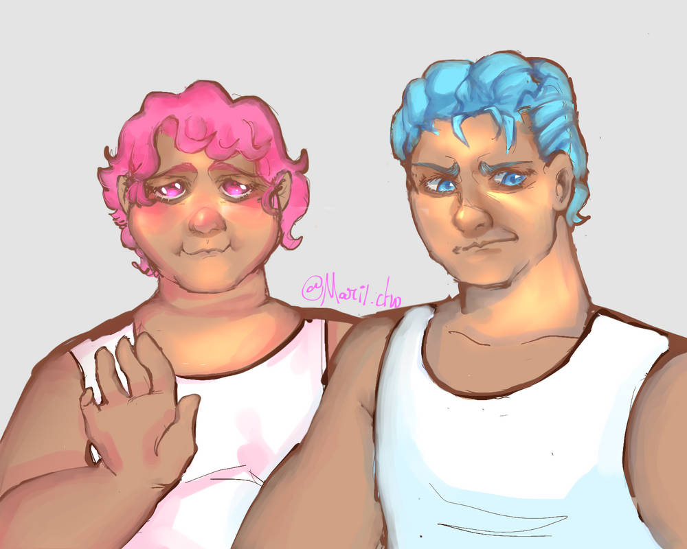 Gordi y Azulin Version Humana by MarilCho on DeviantArt