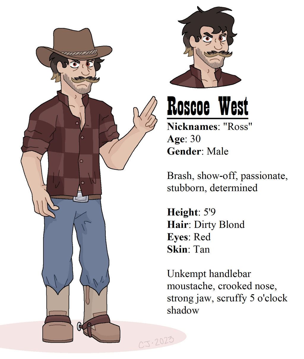 Roscoe West - Reference Sheet by Raven--Splash on DeviantArt