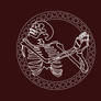 Dancing Skull Bordeaux/White