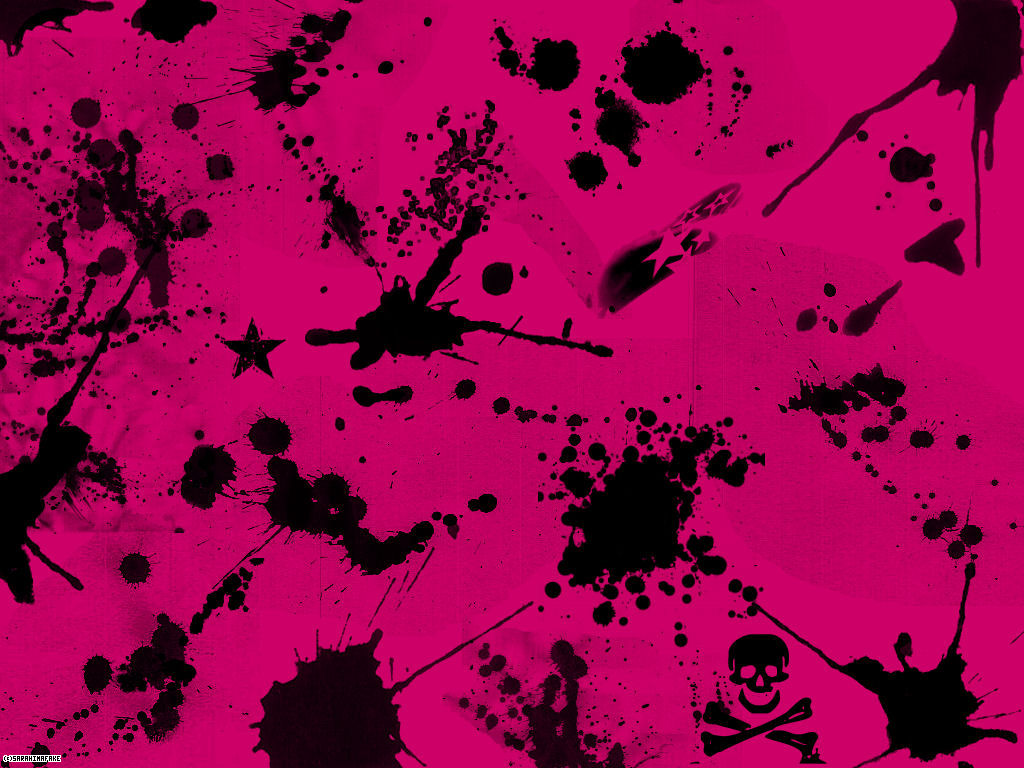 Pink 'Paint Splats' Wallpaper