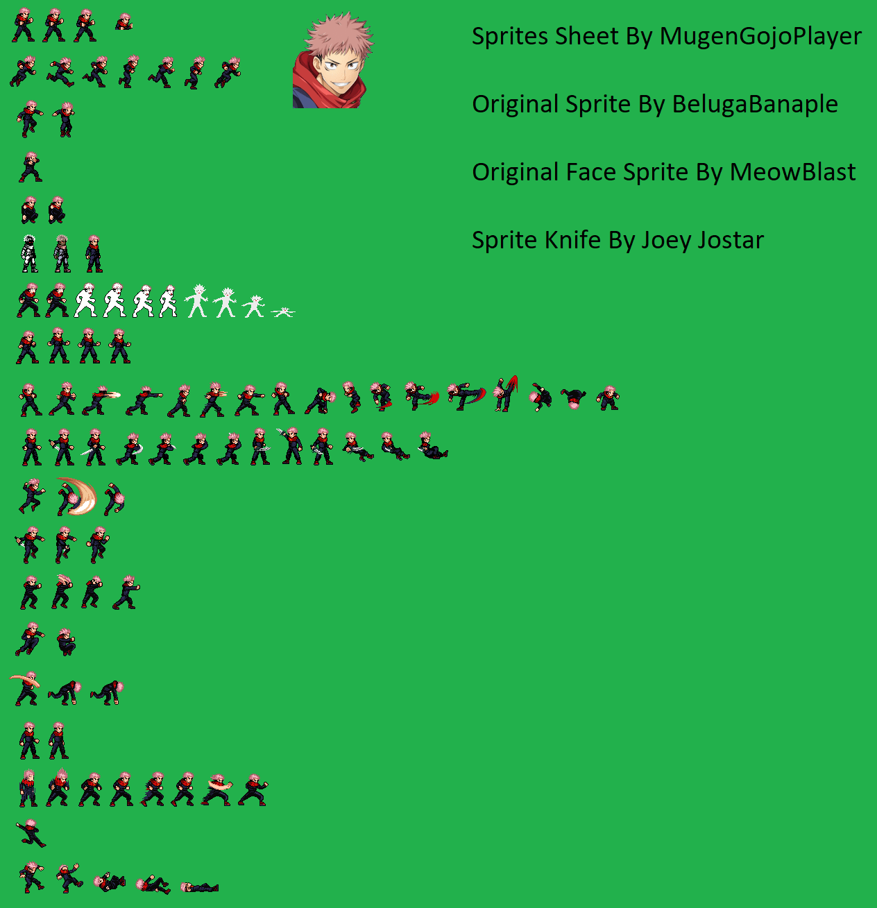 Modulo Yuji Sprite Yuji Itadori Season 1 Sprite Sheet by MugenGojoPlayer on DeviantArt