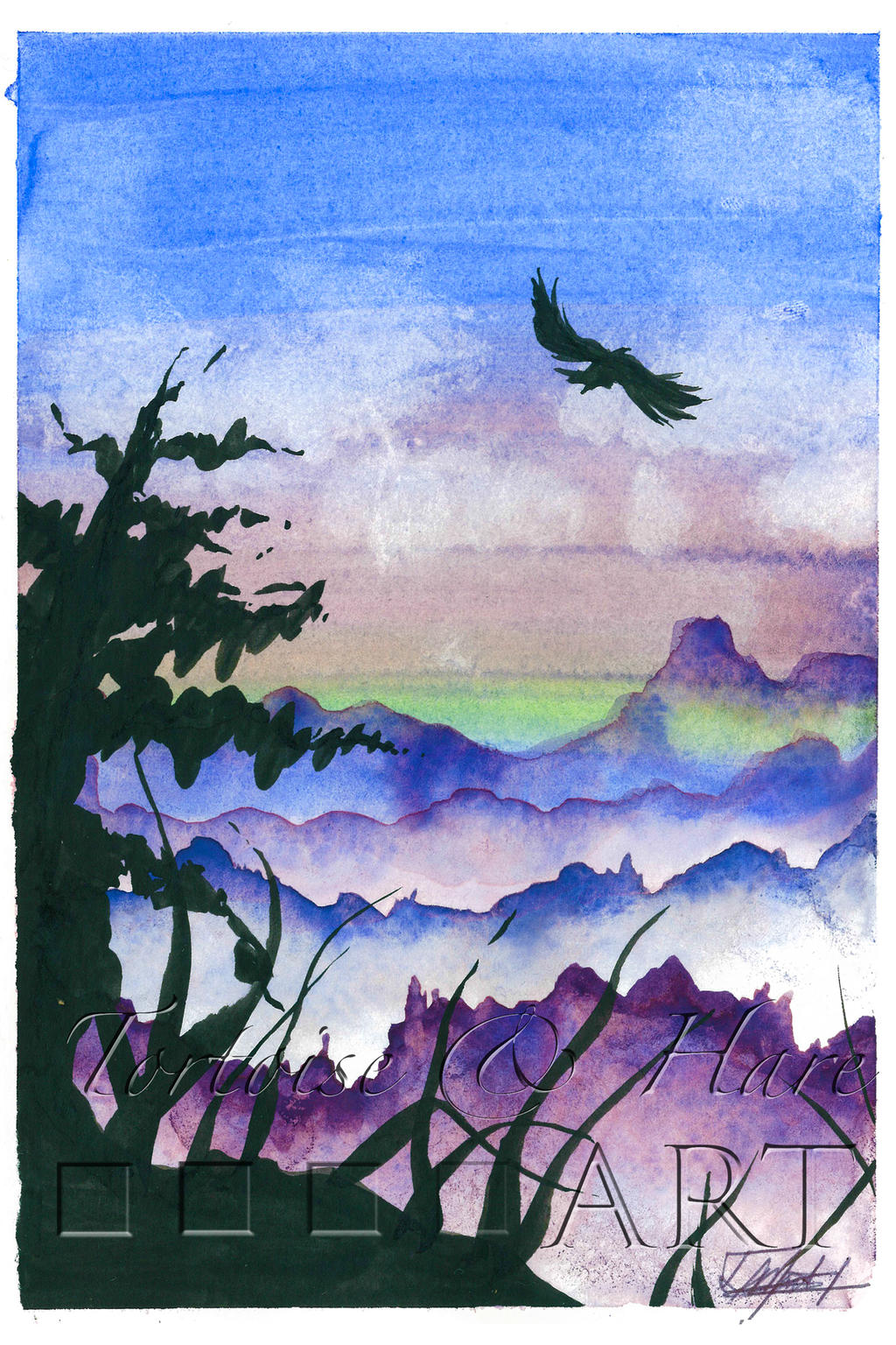 Nature Scene - 2 - Watercolor and India Ink