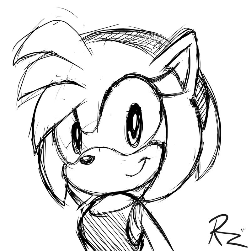 Amy Rose Digital Sketch By RZSTUDIO On DeviantArt amy-rose-digital-sketch-by-rzstudio-on-deviantart