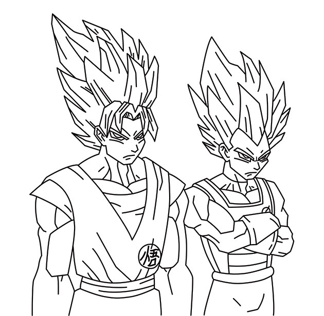 dragon ball z goku and vegeta coloring pages