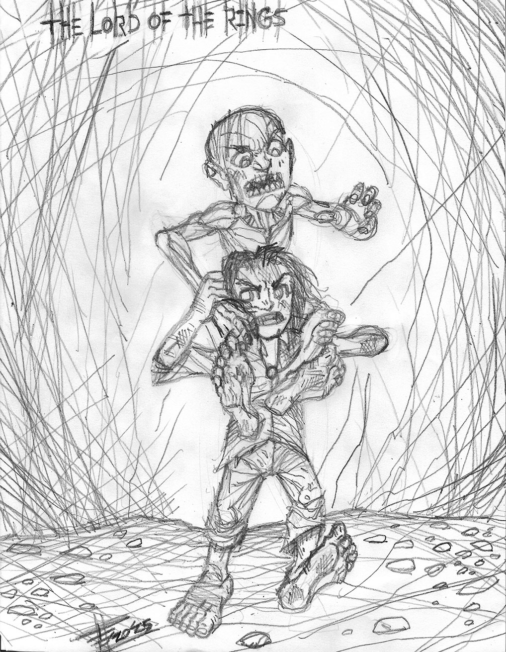 Frodo and Gollum by FELSKETCHES on DeviantArt