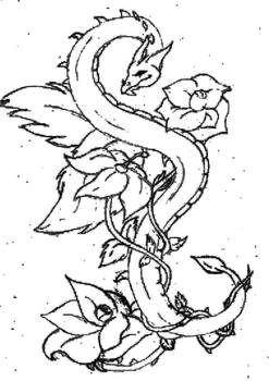 Tattoo-Dragon in flowers