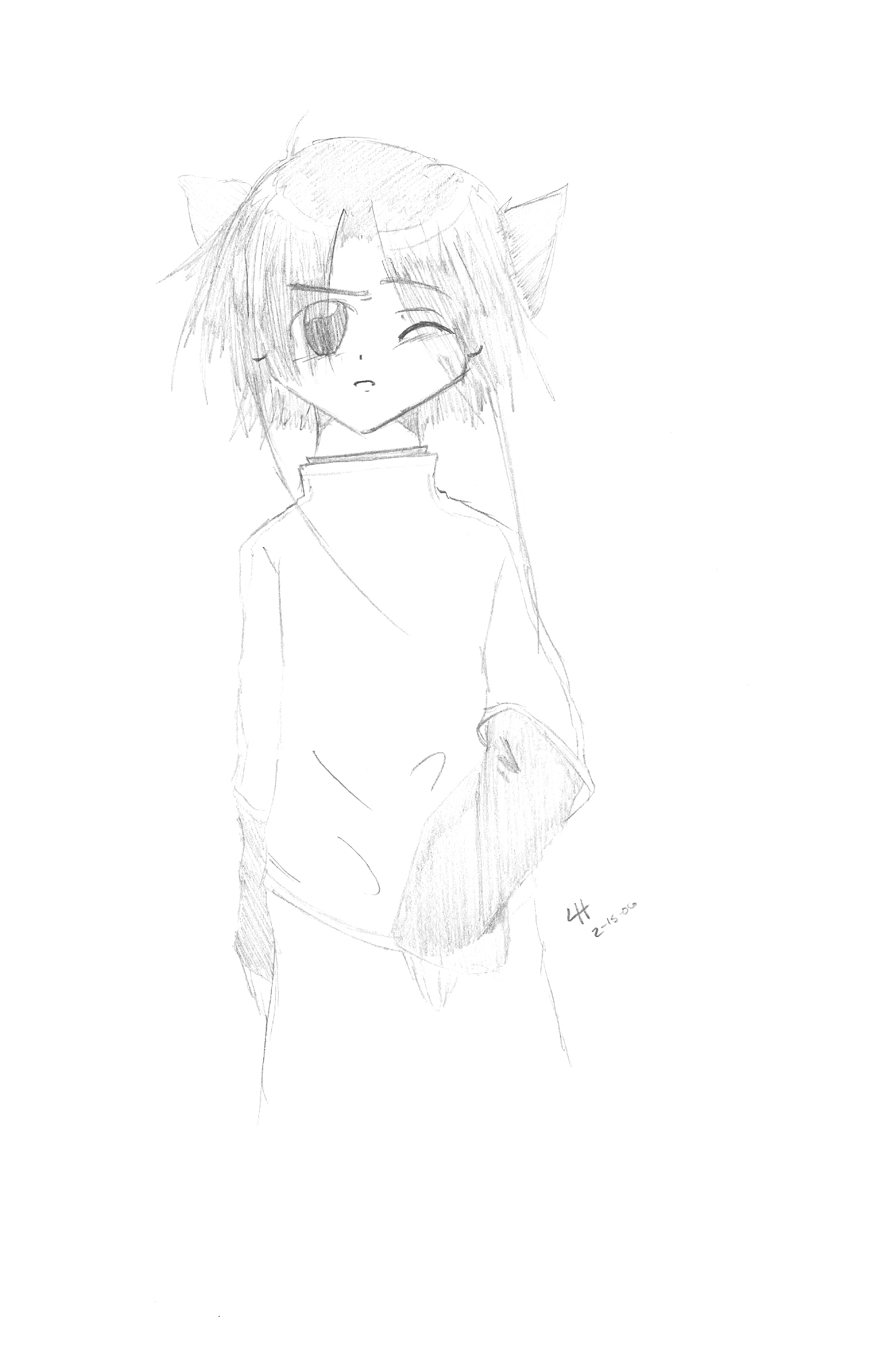 Boy with cat ears