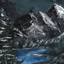 Misty Mountain: acrylic landscape painting