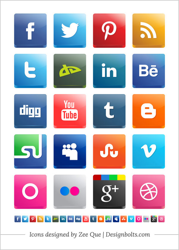 Free Vector Social Media Icon Pack 2012