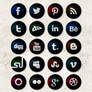 20 Free Vector Round Black Social Network Icons