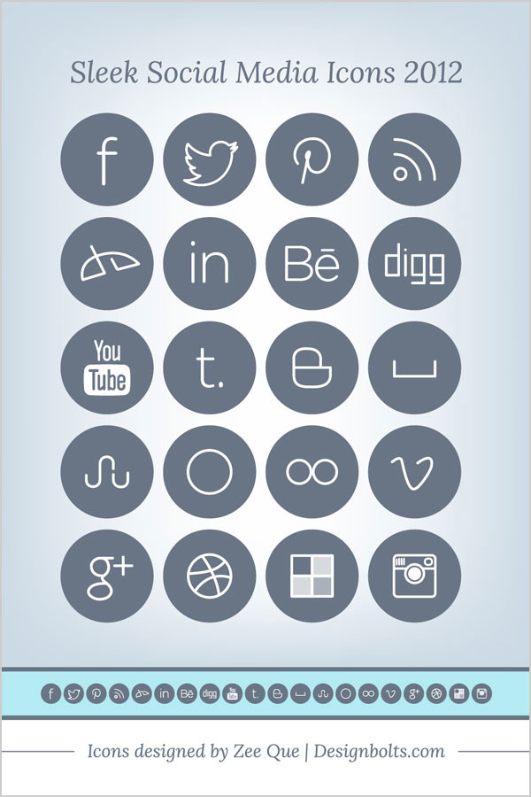 Sleek Social Media Icons 2012
