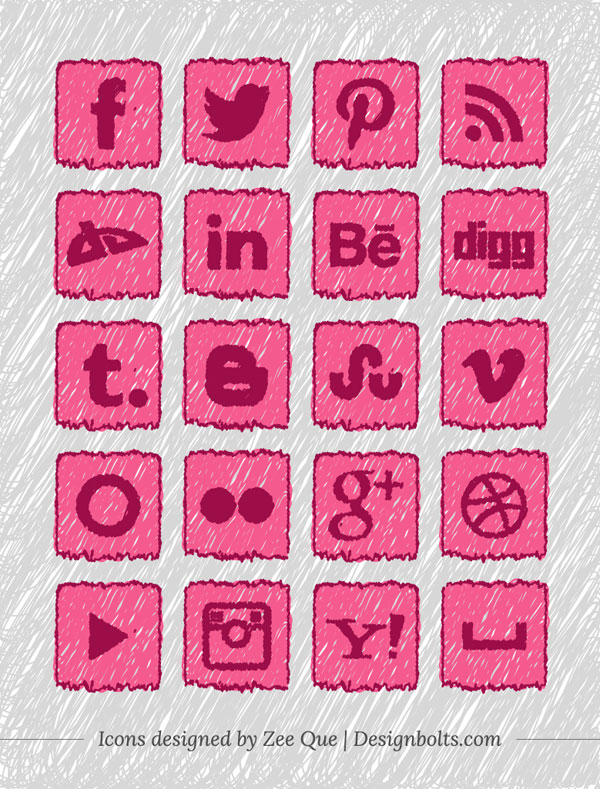 Handmade Social Media Icons