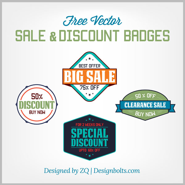 Free Vector Sale and Discount Badges