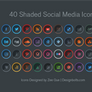 40 Free Shaded Social Media Icons