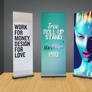 Free Roll-up Banner Stand Mock-up PSD