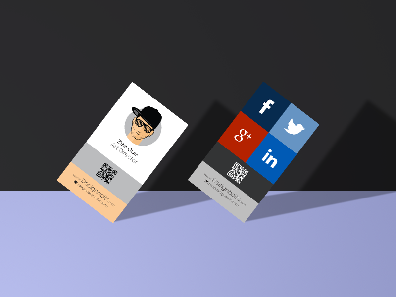 Free Vertical Business Card Design - Mockup PSD