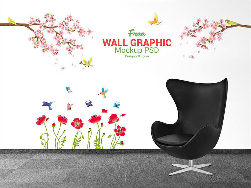 Download Free Wall Decal Sticker Mockup Psd File By Designbolts On Deviantart