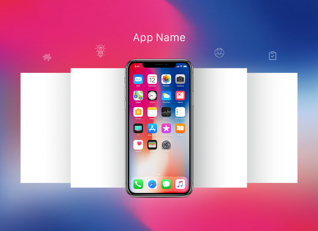 Free Apple iPhone X App Screen Mockup PSD