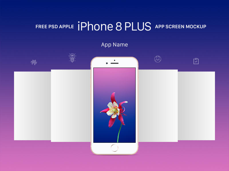 Free Apple iPhone 8 Plus App Screen Mockup PSD