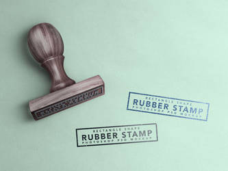 Free Rectangle Shape Rubber Stamp Mockup PSD