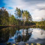 Calm waters of Bocksbodasjon lake