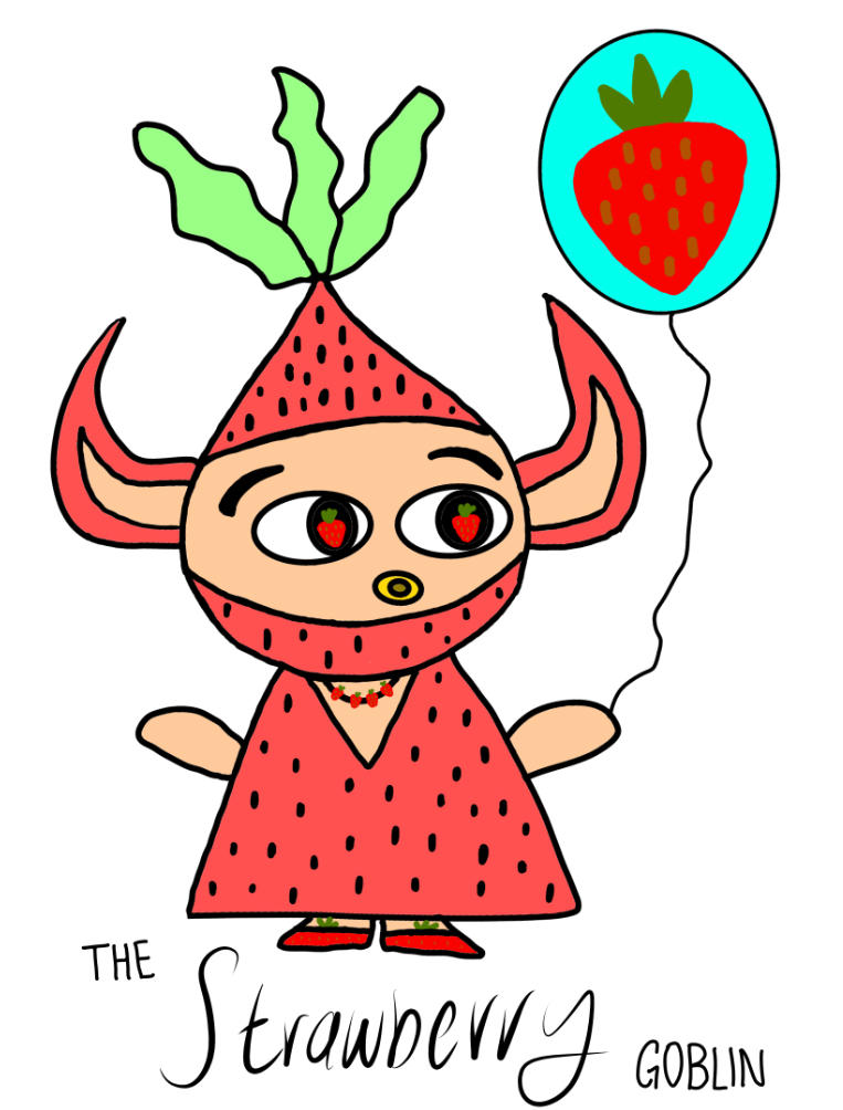 Goblin Raspberry the cute strawberry goblin by foodiemoodie on DeviantArt