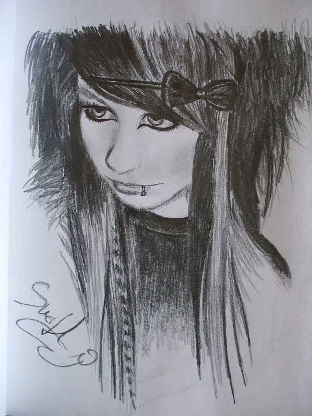 emo girl sketch