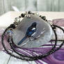 Magpie  - hand painted pendant