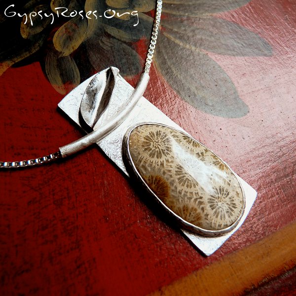 Freeform Fossil Coral Necklace