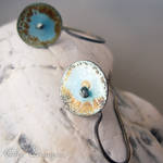 Splattered Aqua Enamel Earring by che4u
