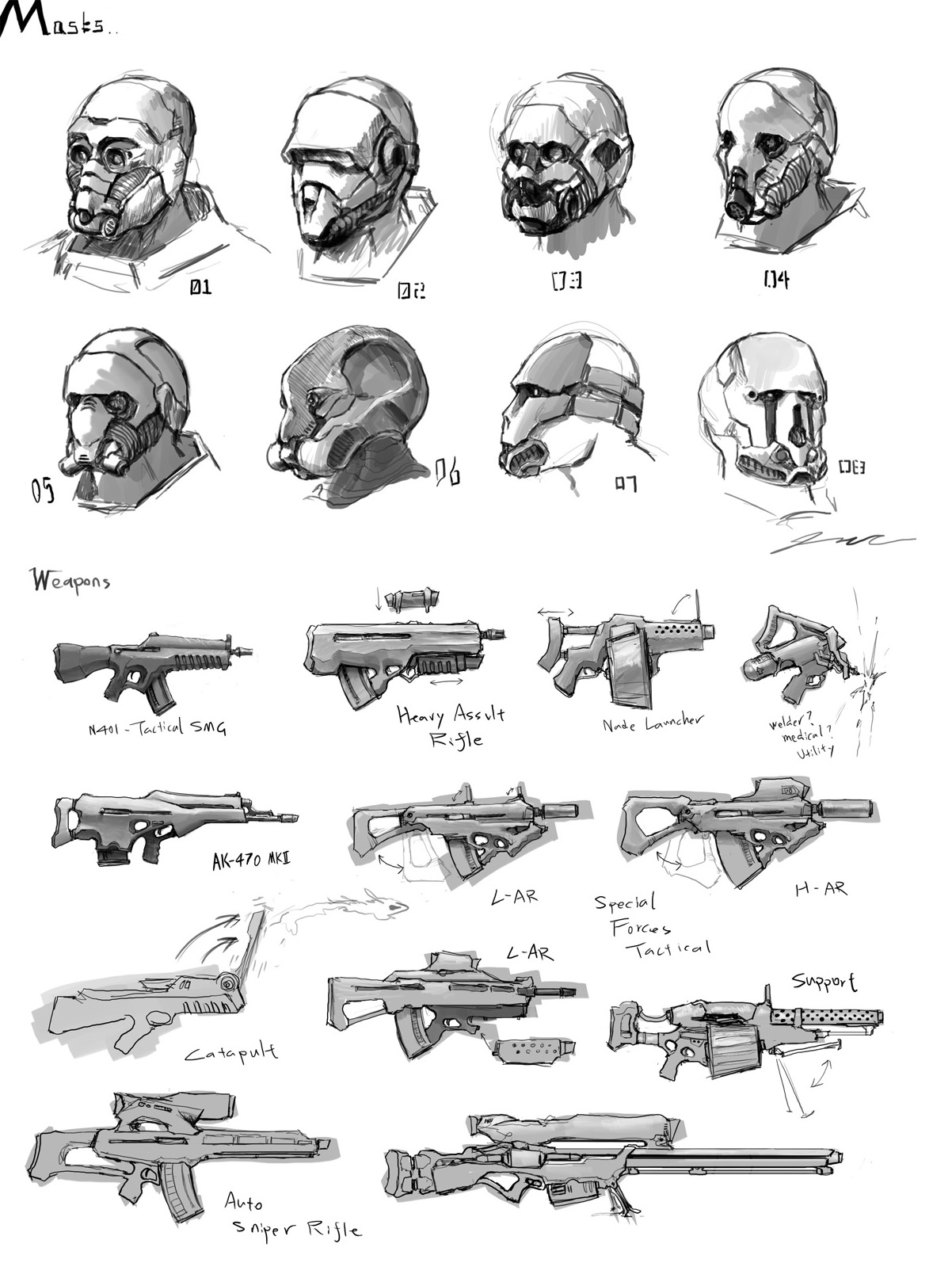 Concept Art - Masks n Guns