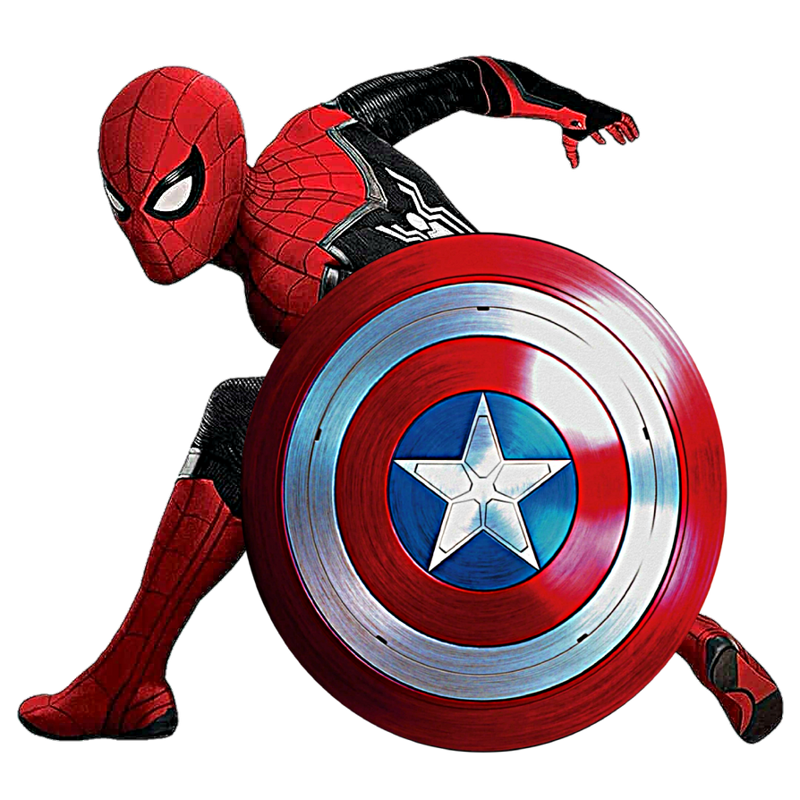 Spiderman w/ Captain America's Shield by DHV123 on DeviantArt