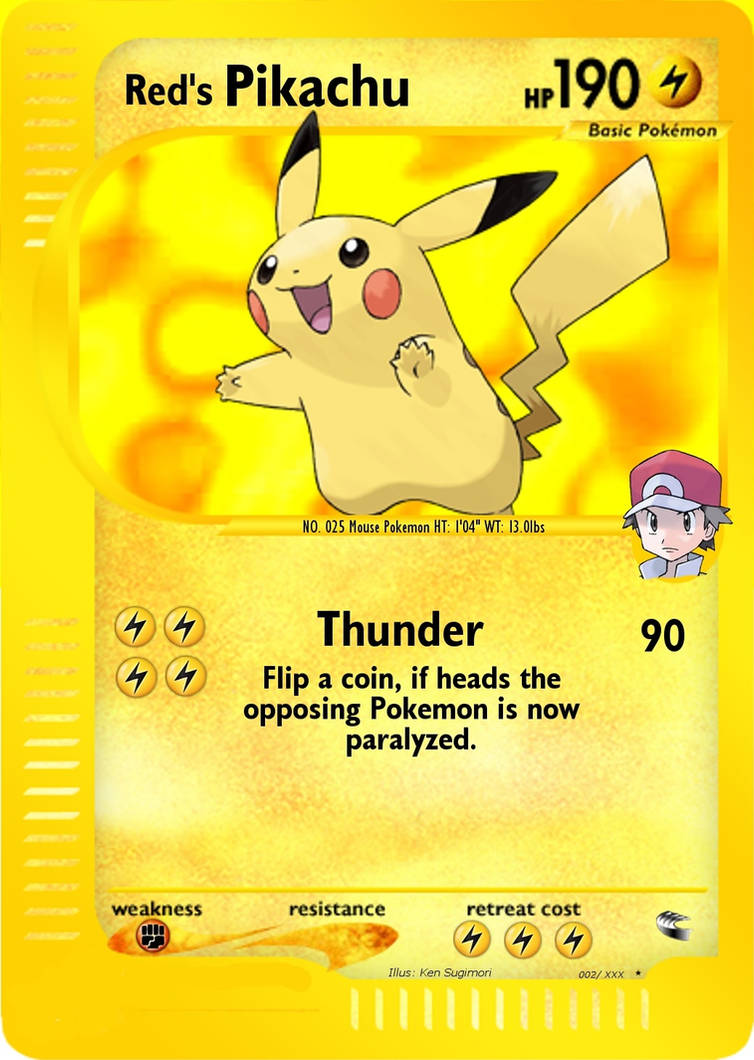 red pikachu pokemon card 1999 (Red Cheeks) Encased in a durable acrylic holder to highlight the vibrant artwork of this fan Pokemon Red s Pikachu 13