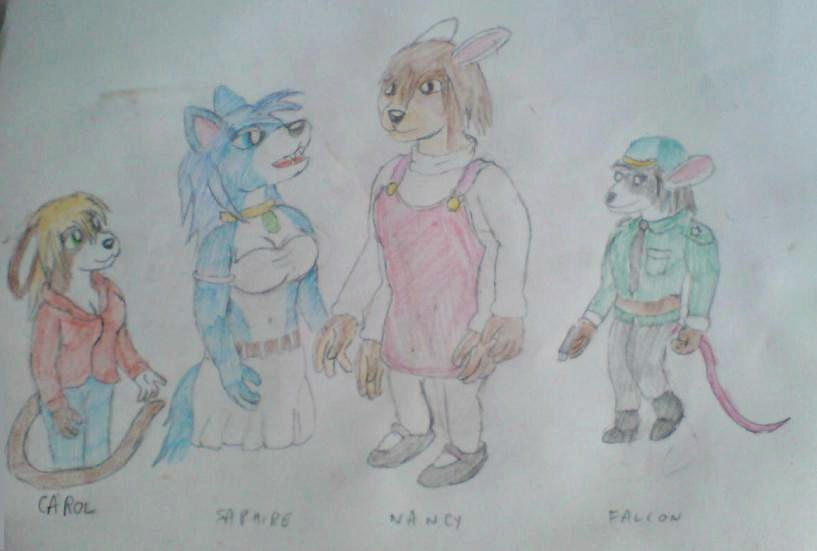 four random friend characters by WhippetWild on DeviantArt