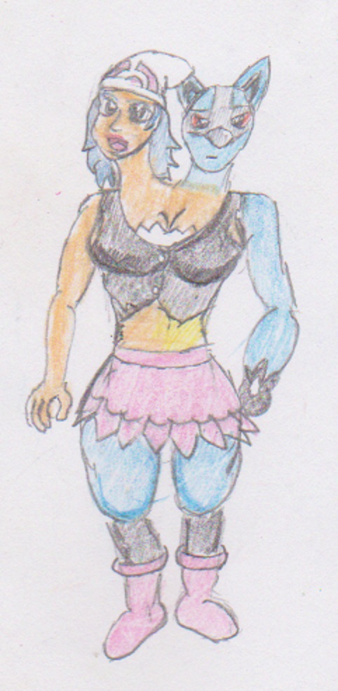 Pokemon Trainer Conjoined Dawn and Lucario by WhippetWild on DeviantArt