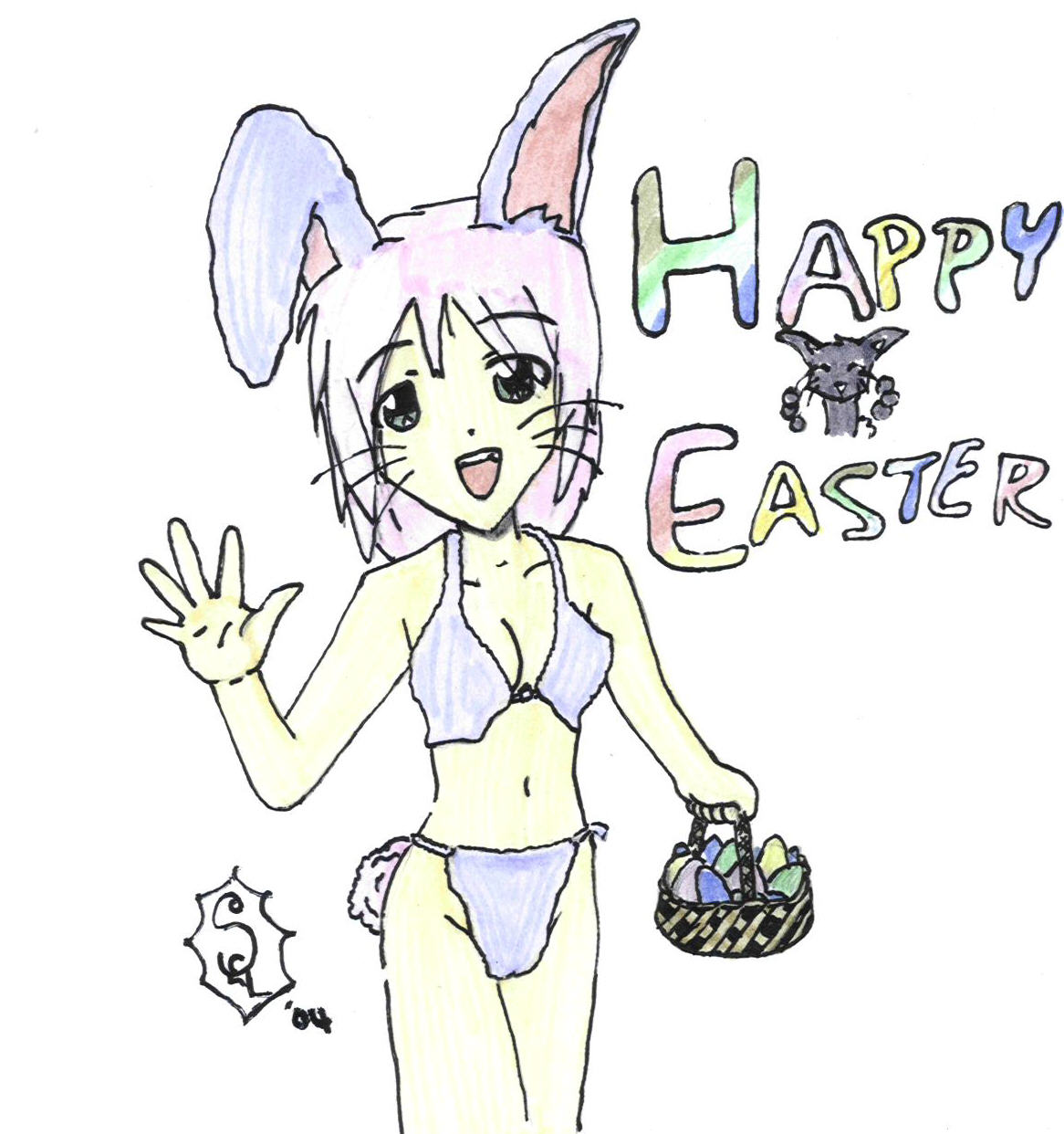 Happy Easter Bunny Girl